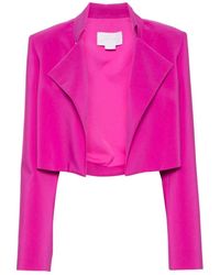 Genny - Kristallverzierte rosa jacke,blazers - Lyst
