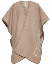 Fendi - Jassen ,Wol Wol Kasjmier Poncho Vrouwen - Lyst