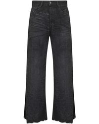 DIESEL - Jeans ,Zwart ,Denim Zwarte Wijde Pijp Hennep Denim Jeans - Lyst