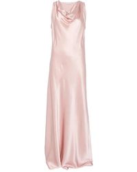 Antonelli - Kleedjes ,Roze ,Cowl Neck Maxi Jurk - Lyst
