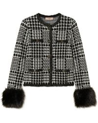 Twinset - Checked Faux Fur-Trim Jacket - Lyst