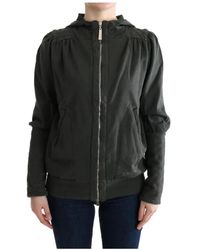 Exte - Jassen ,Grijs ,Katoen Grijze Zip-Up Katoenen Hoodie - Lyst