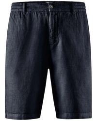 Bomboogie - Korte Broeken ,Blauw ,Linnen Linnen Jogger Bermuda - Lyst