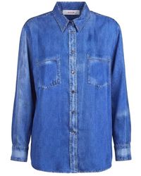 Jucca - Overhemden ,Blauw ,Denim Denim Overhemd Met Print - Lyst