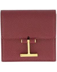 Tom Ford - Accessoires ,Rood ,Leer Tara Grain Leather Card Holder - Lyst
