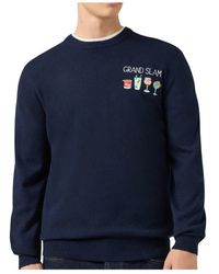 MC2 Saint Barth - Truien & Vesten ,Blauw ,Wol Heron Light Crewneck Sweater - Lyst