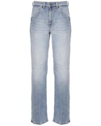 Dondup - Jeans ,Blauw ,Katoen Blauwe Straight Jeans Voor Vrouwen - Lyst