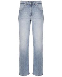 Dondup - Jeans ,Blauw ,Katoen Blauwe Straight Jeans Voor Vrouwen - Lyst