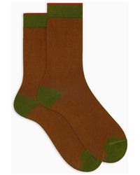 Gallo - Kurze Grüne Gestreifte Baumwollsocken Für Herren - Lyst