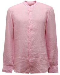 Mazzarelli - Camicia Coreana Slim Linnen Overhemd - Lyst