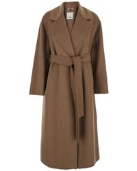 Max Mara - Jassen ,Bruin ,Wol Hobby Double-Breasted Jas - Lyst