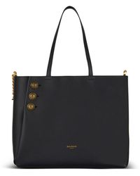 Balmain - Emblème leder-tote-tasche - Lyst