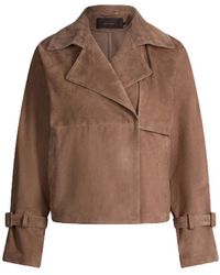 Windsor. - Lammvelours Trench Lederjacke - Lyst