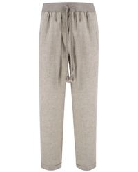 Le Tricot Perugia - Leinenhose Mit Kordelzug - Lyst