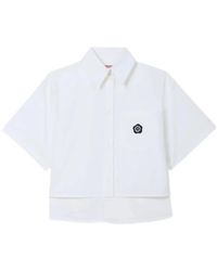 KENZO - Logo-Patch Katoenen Shirt - Lyst