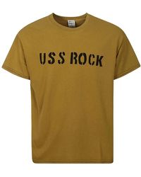 WILD DONKEY - Tops ,Bruin ,Katoen Mosterd Katoenen T-Shirt Met Voorprint - Lyst