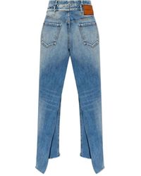 DSquared² - Jeans ,Blauw ,Katoen Frayed-Hem Flared Jeans - Lyst