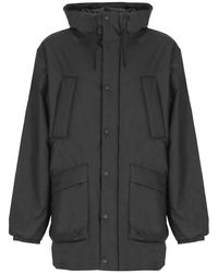 Rains - Jassen ,Zwart ,Leer Lohja Long Insulated Cargo Jacket - Lyst