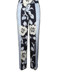 P.A.R.O.S.H. - Pantalones de seda con estampado floral ss 24 - Lyst