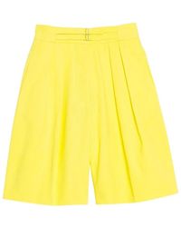 Ines De La Fressange Paris - Gelbe pflaumen high-waist canvas shorts - Lyst