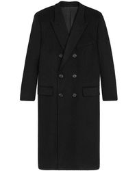 Celine - Klassischer Wollmantel Mit Logo-Knöpfen - Lyst