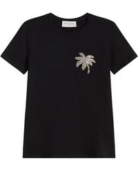 Ermanno Scervino - T-shirt mit rhinestone palme - Lyst