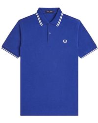 Fred Perry - Tops ,Blauw ,Katoen M3600 Twin Tipped Polo Shirt - Lyst