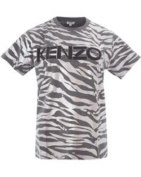 KENZO - Tops ,Veelkleurig ,Katoen Zacht Katoenen T-Shirt - Lyst