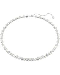 Swarovski - Collar tennis matrix, perla de cristal, talla redonda - Lyst
