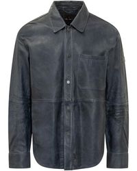 Peuterey - Jassen ,Grijs ,Leer Todd Jacket - Lyst