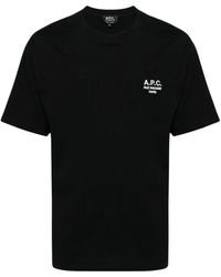 A.P.C. - Besticktes logo-baumwoll-t-shirt - Lyst