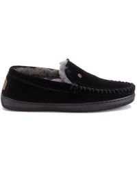 Warmbat - Schoenen ,Zwart ,Wol Luxe Grizzly Suede Herensandaal - Lyst