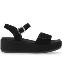 Remonte - Schwarze lässige flache sandalen - Lyst