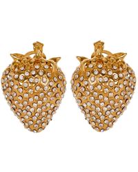 Balmain - Strawberry Messing En Strass Oorbellen - Lyst