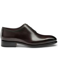 Santoni - Schoenen ,Bruin ,Leer Klassieke Derby Schoenen Van Zwart Leer - Lyst
