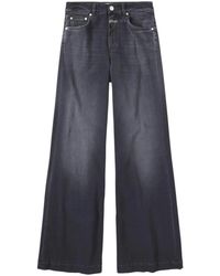 Closed - Jeans ,Grijs ,High-Waisted Wide Leg Grijze Jeans - Lyst