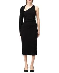 Karl Lagerfeld - Oneshoulder Midi Kleid Asymmetrisch Gestrickt - Lyst