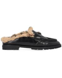 Pinko - Mules À Doublure Lainée En Cuir - Lyst