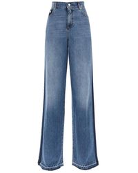 Alexander McQueen - Weite jeans mit kontrastierenden details - Lyst
