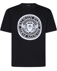 Balmain - Logo Medallion T -shirt - Lyst