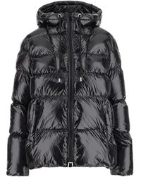 Pinko - Jassen ,Zwart ,Nylon Zwarte Nylon Gevoerde Winterjas - Lyst