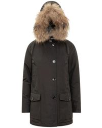 Woolrich - Jassen ,Zwart ,Katoen Arctic Detachable Fur Parka - Lyst