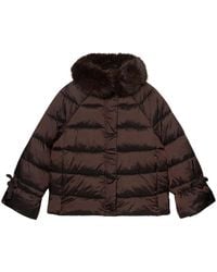 Oltre - Donzen Jas Met Capuchon En Bontrand - Lyst