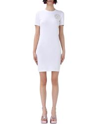 Versace Jeans Couture - Short Sleeve Fitted Silhouette Dress - Lyst