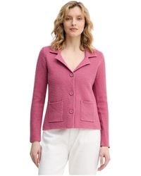 Benetton - Textured Knit Cotton Blazer - Lyst