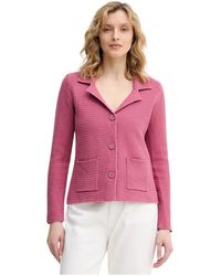 Benetton - Textured Knit Cotton Blazer - Lyst