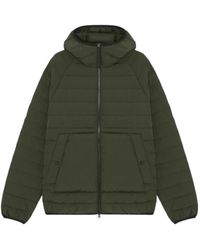Ma Strum - Jassen ,Groen ,Nylon Ultrafijne Nylon Gewatteerde Jas Met Capuchon - Lyst