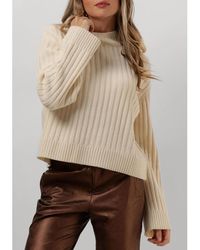 Modström - Truien & Vesten ,Geribbelde T-Neck Trui - Lyst