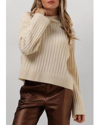 Modström - Truien & Vesten ,Geribbelde T-Neck Trui - Lyst