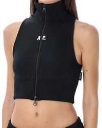 Courreges - Zwart Cropped Vest Topwear - Lyst